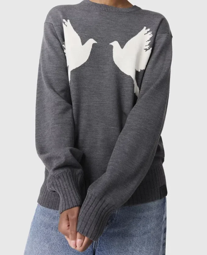 Dove Appliqué Crewneck Sweater Dove Appliqué Crewneck Sweater