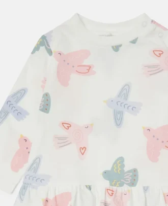 Dove Print Long-Sleeve Dress Dove Print Long-Sleeve Dress