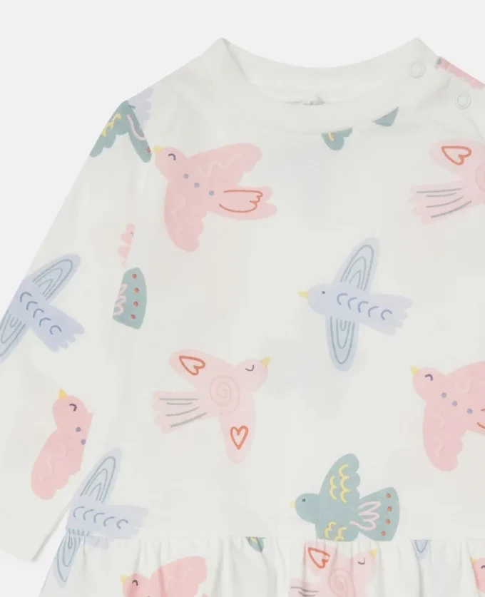 Dove Print Long-Sleeve Dress Dove Print Long-Sleeve Dress