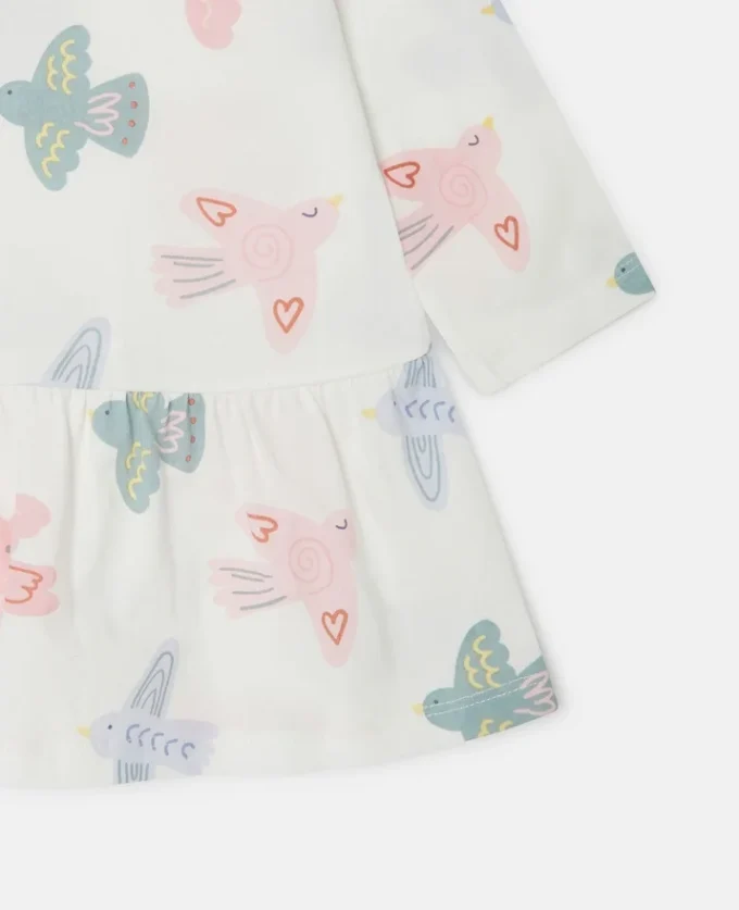 Dove Print Long-Sleeve Dress Dove Print Long-Sleeve Dress