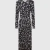 Dove Print Mesh Long-Sleeve Dress Dove Print Mesh Long-Sleeve Dress