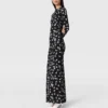 Dove Print Mesh Long-Sleeve Dress Dove Print Mesh Long-Sleeve Dress