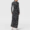 Dove Print Mesh Long-Sleeve Dress Dove Print Mesh Long-Sleeve Dress