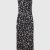 Dove Print Mesh Strapless Midi Dress Dove Print Mesh Strapless Midi Dress