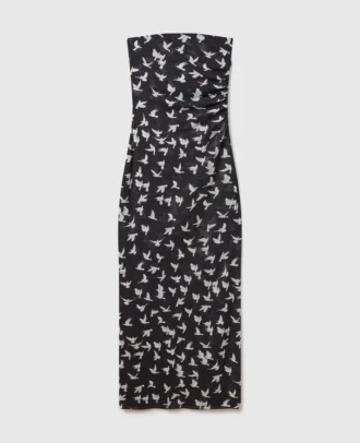 dove print mesh strapless midi dress 1 330x406 - Dove Print Mesh Strapless Midi Dress