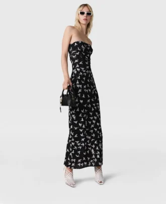 dove print mesh strapless midi dress 2 330x406 - Dove Print Mesh Strapless Midi Dress