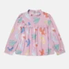 Dove Print Pleated Long-Sleeve Top Dove Print Pleated Long-Sleeve Top