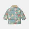 Dove Print Teddy Collar Puffer Coat Dove Print Teddy Collar Puffer Coat