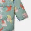 Dove Print Teddy Collar Puffer Coat Dove Print Teddy Collar Puffer Coat