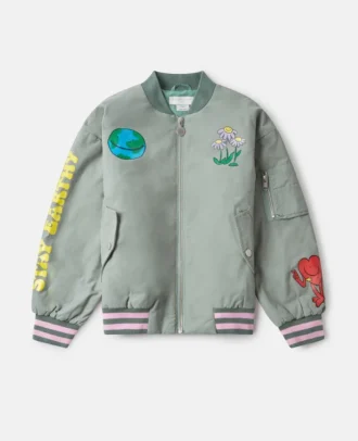 Earth Friends Graphic Bomber Jacket Earth Friends Graphic Bomber Jacket