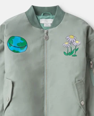 Earth Friends Graphic Bomber Jacket Earth Friends Graphic Bomber Jacket