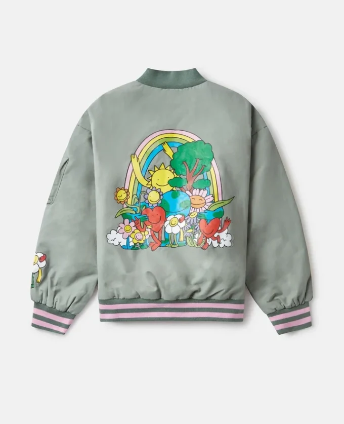 Earth Friends Graphic Bomber Jacket Earth Friends Graphic Bomber Jacket