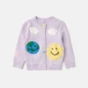 Earth Friends Graphic Embroidered Cardigan Earth Friends Graphic Embroidered Cardigan