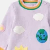 Earth Friends Graphic Embroidered Sweater Dress Earth Friends Graphic Embroidered Sweater Dress