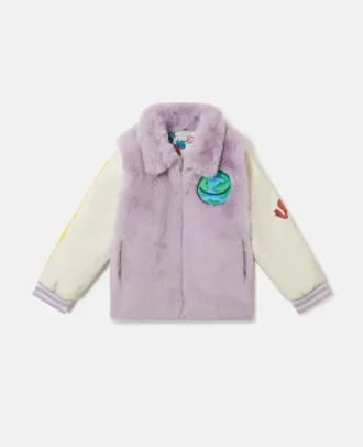 Earth Friends Graphic Plush Teddy Jacket Earth Friends Graphic Plush Teddy Jacket