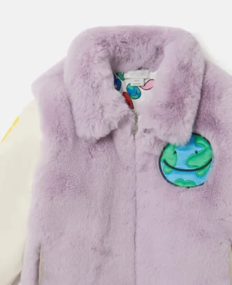 Earth Friends Graphic Plush Teddy Jacket Earth Friends Graphic Plush Teddy Jacket