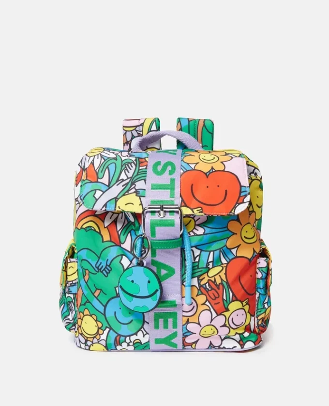 Earth Friends Print Buckle Backpack Earth Friends Print Buckle Backpack