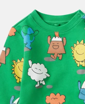 Earth Friends Print Crewneck Sweatshirt