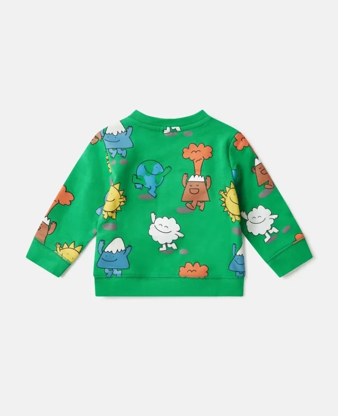 Earth Friends Print Crewneck Sweatshirt Earth Friends Print Crewneck Sweatshirt