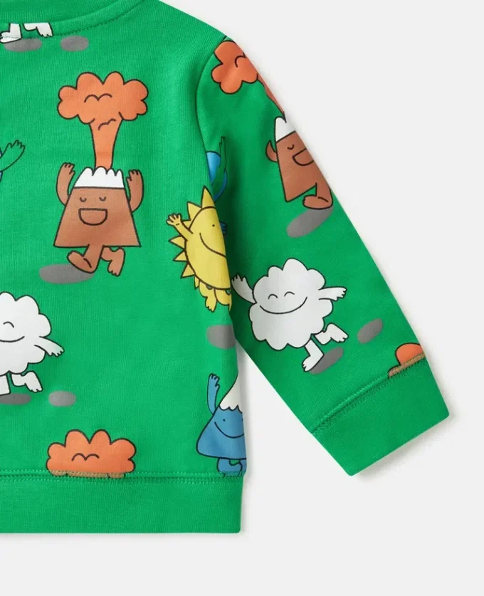 Earth Friends Print Crewneck Sweatshirt Earth Friends Print Crewneck Sweatshirt