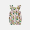 Earth Friends Print Frilled Strap Romper Earth Friends Print Frilled Strap Romper