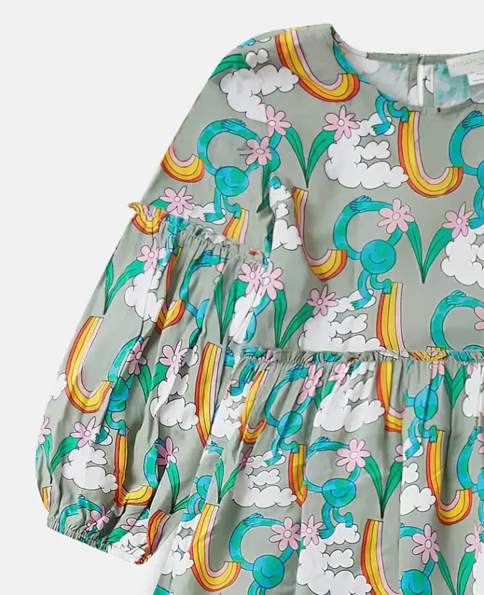 Earth Friends Print Long-Sleeve Dress Earth Friends Print Long-Sleeve Dress
