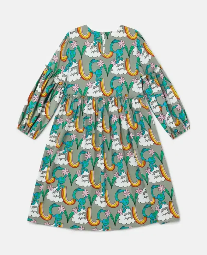 Earth Friends Print Long-Sleeve Dress Earth Friends Print Long-Sleeve Dress