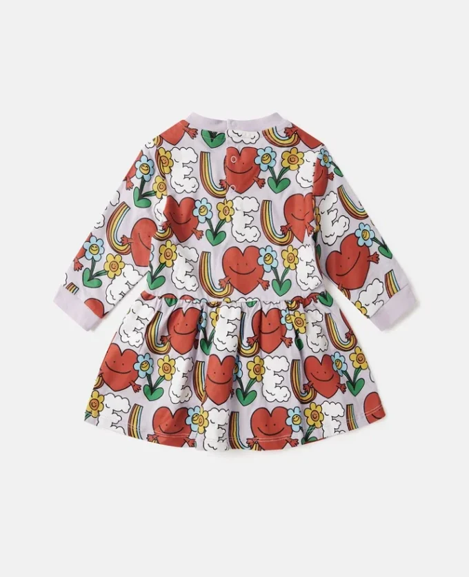 Earth Friends Print Long-Sleeve Dress Earth Friends Print Long-Sleeve Dress