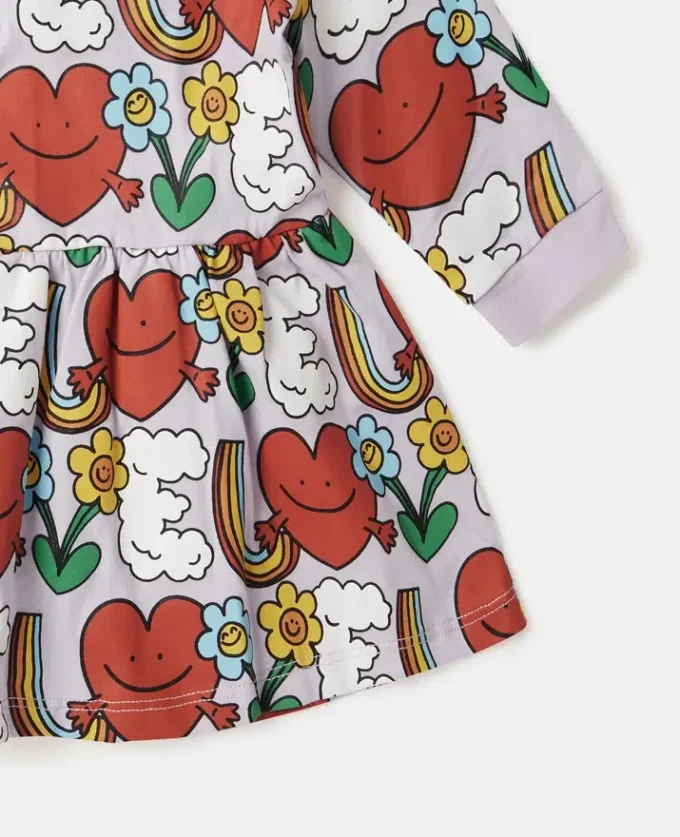 Earth Friends Print Long-Sleeve Dress Earth Friends Print Long-Sleeve Dress