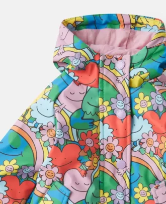 Earth Friends Print Raincoat
