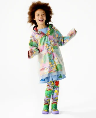 Earth Friends Print Raincoat