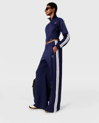 Elasticated Waistband Double Stripe Track Sweatpants