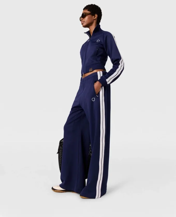 Elasticated Waistband Double Stripe Track Sweatpants Elasticated Waistband Double Stripe Track Sweatpants