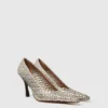Elsa Woven Metallic Kitten Heel Pump Elsa Woven Metallic Kitten Heel Pump
