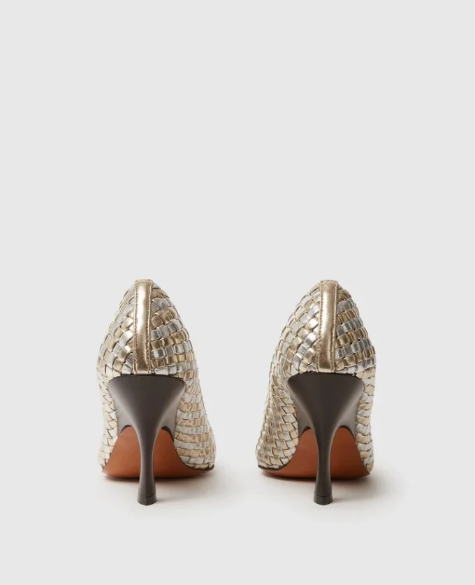 Elsa Woven Metallic Kitten Heel Pump Elsa Woven Metallic Kitten Heel Pump