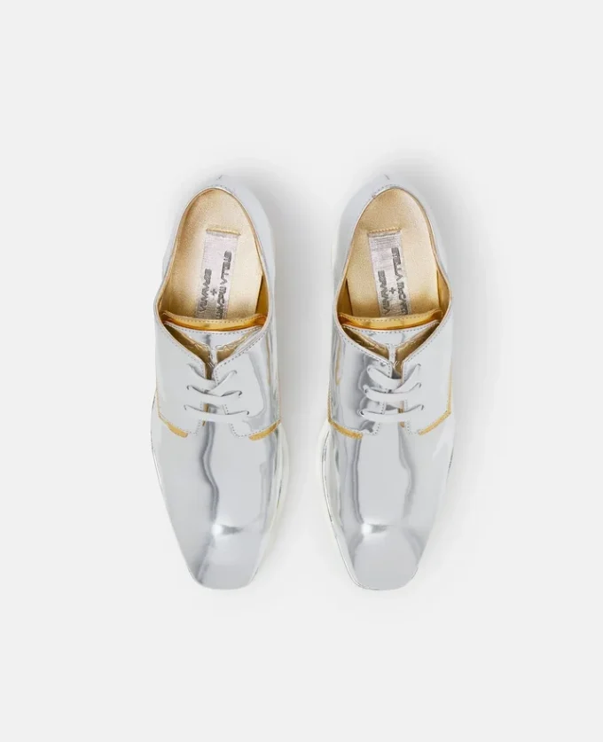 Elyse Strawberry-Print Metallic Platform Shoes Elyse Strawberry-Print Metallic Platform Shoes