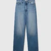 Faded Wide-Leg High-Rise Denim Jeans Faded Wide-Leg High-Rise Denim Jeans