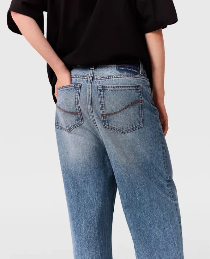 Faded Wide-Leg High-Rise Denim Jeans Faded Wide-Leg High-Rise Denim Jeans