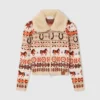 Fair Isle Plush-Collar Wool Cardigan Fair Isle Plush-Collar Wool Cardigan