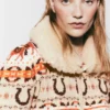 Fair Isle Plush-Collar Wool Cardigan Fair Isle Plush-Collar Wool Cardigan