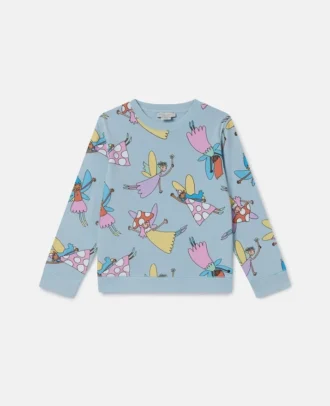 Fairies Print Crewneck Sweatshirt