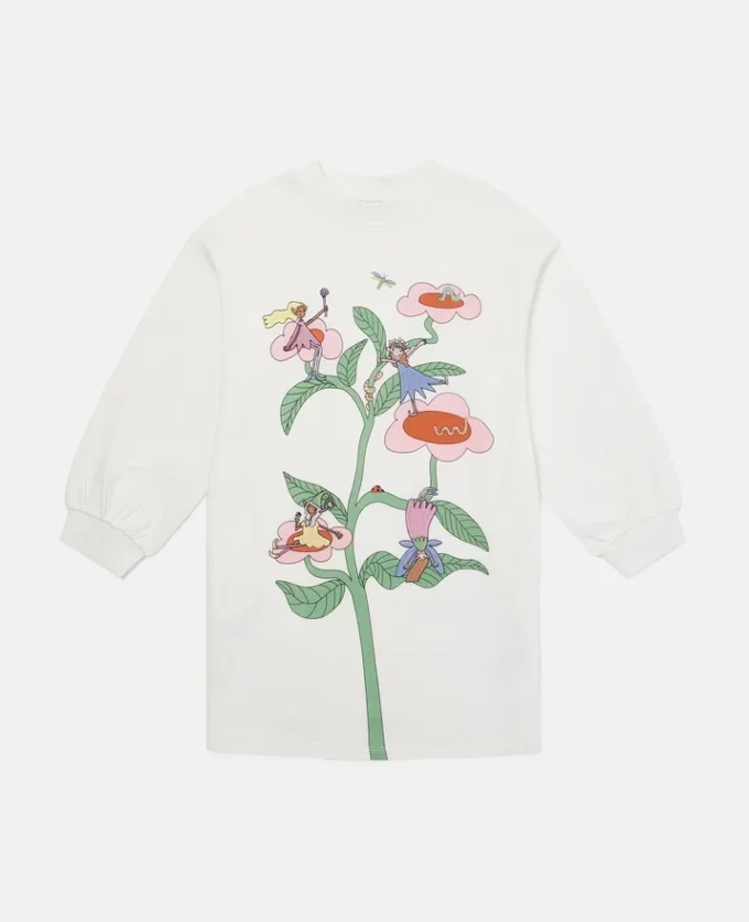Fairies Print Crewneck Sweatshirt Dress Fairies Print Crewneck Sweatshirt Dress