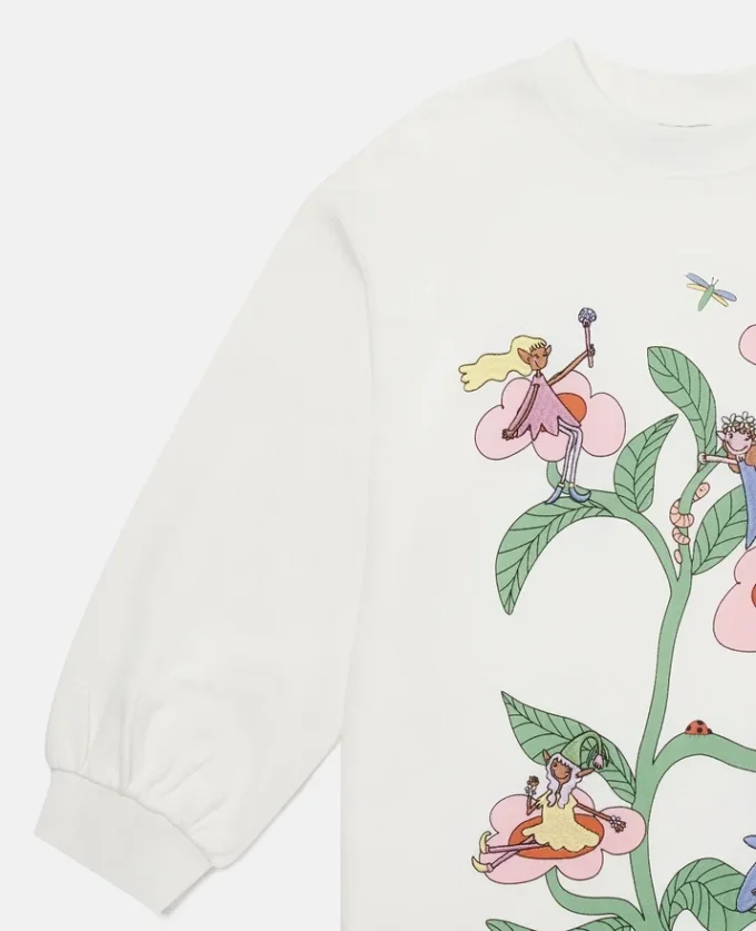 Fairies Print Crewneck Sweatshirt Dress Fairies Print Crewneck Sweatshirt Dress