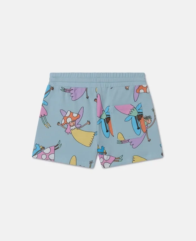 Fairies Print Drawstring Shorts Fairies Print Drawstring Shorts