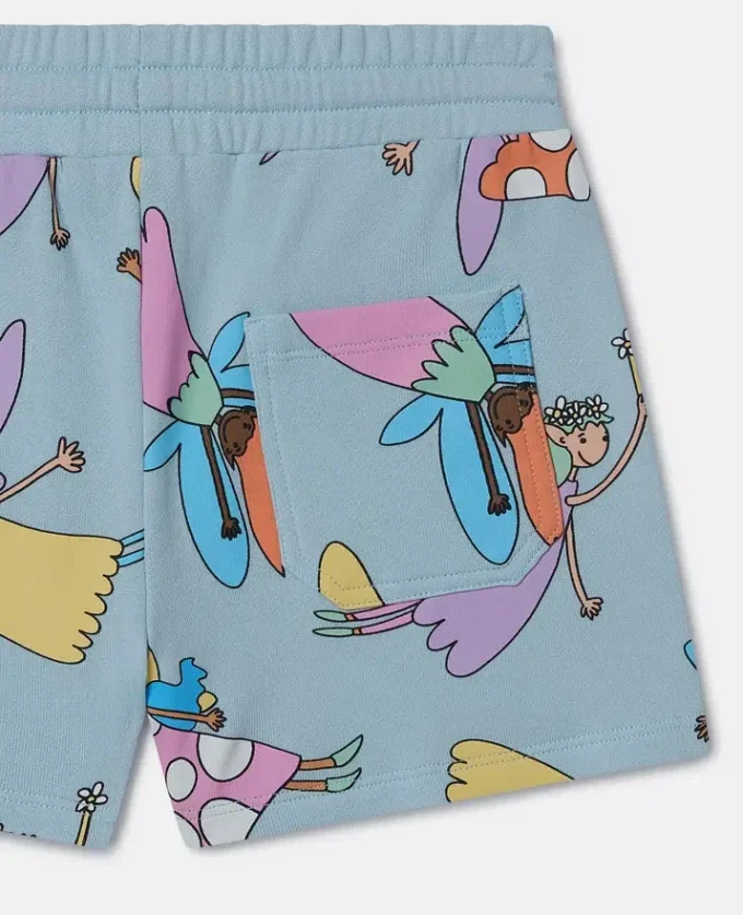 Fairies Print Drawstring Shorts Fairies Print Drawstring Shorts