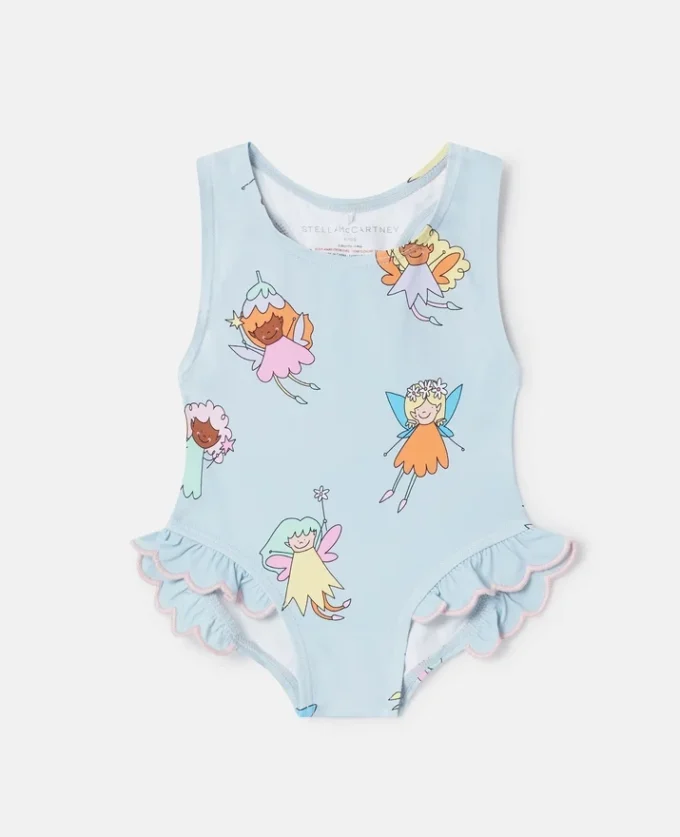 Fairies Print Frilled Swimsuit Fairies Print Frilled Swimsuit