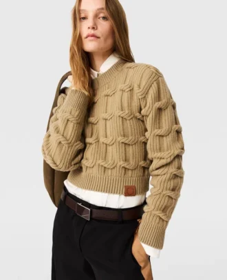Falabella Cable-Knit Crewneck Jumper