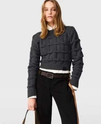 Falabella Cable-Knit Crewneck Jumper