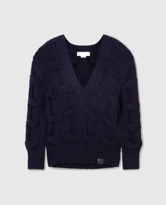 Falabella Cable-Knit V-Neck Jumper