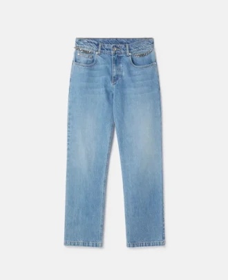 Falabella Chain Light Wash Cropped Jeans